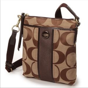 Coach Signature Stripe Swingpack Khaki